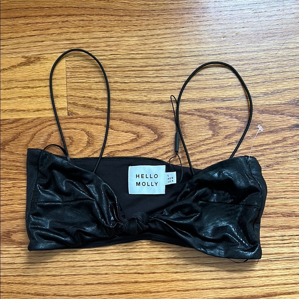 Hello Molly Black Crop Top NWOT